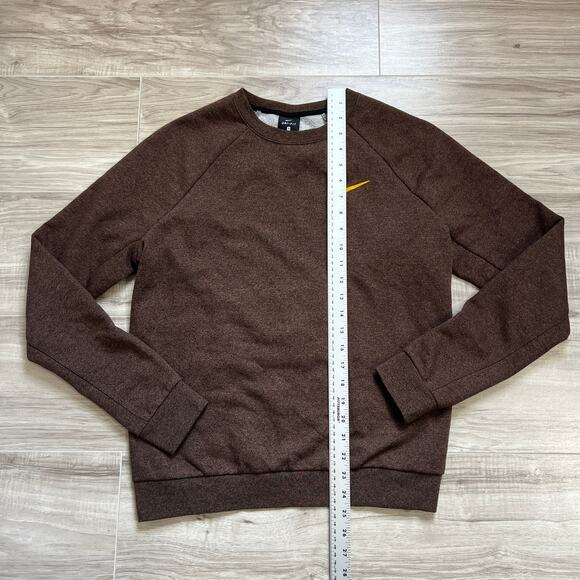 Nike Dri-Fit Dry Women's Long Sleeve Training Top Dark Obsidian/Heather Brown S - Picture 4 of 11